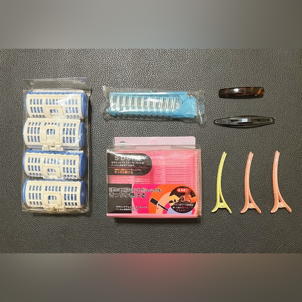 Hair Styling Set with Comb, Rollers and Clips Multi-Size Hairdressing Tools Kit